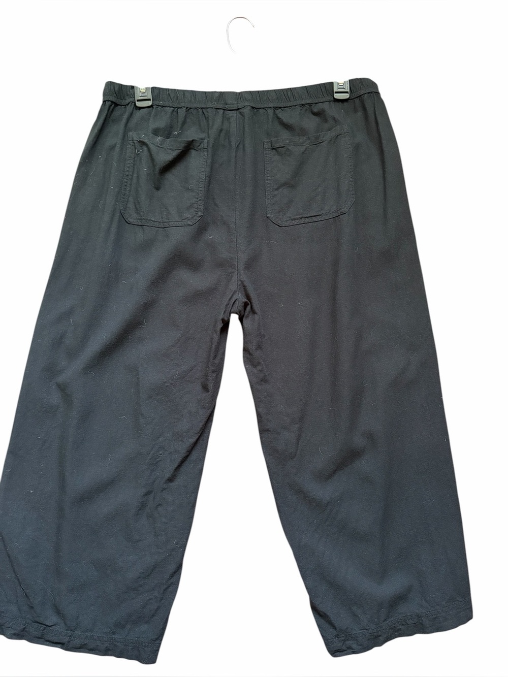 Splendid black high waist linen blend wide leg cropped pant - Picture 5 of 6
